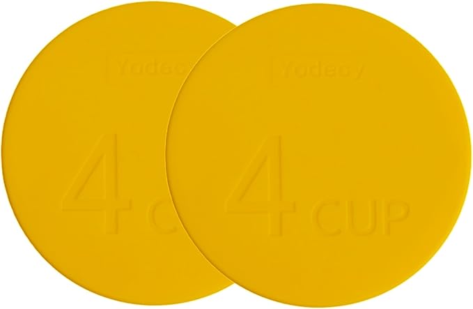 Yodecy Silicone Bowl Lids fit Pyrex Glass Bowls 7201-PC 4 Cup, Yodecy Silicone Bowl Lids fit Anchor Hocking Glass Bowls 7201-PC 4 Cup,Replacement Lids(2 Pack Yellow)