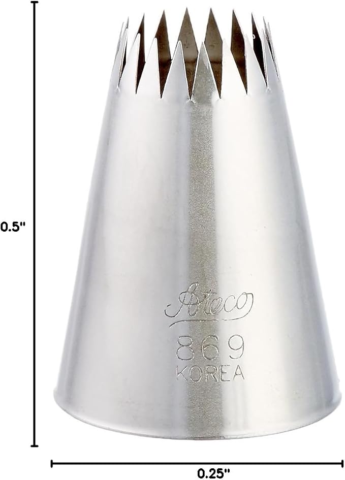 Ateco 869 Pastry Tube - French Star - Size 9