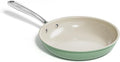 Redchef Nonstick Frying Pan Skillet, Ceramic Non-Stick Saute Pans, 9.5 inch Cooking Fry Pan with Stay Cool Handle, All Stovetops, Dishwasher/Oven Safe, PFAS-Free, Non Toxic (Green)