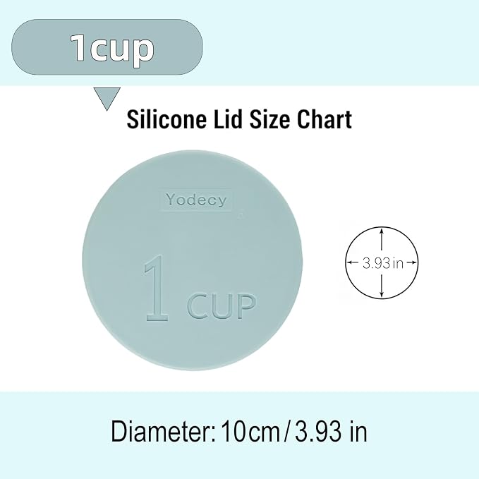 Yodecy Silicone Bowl Lids fit Pyrex Glass Bowls 7202-PC 1 Cup, Anchor Hocking Glass Bowls 7202-PC 1 Cup,Replacement Lids 3.8in(4 Pack Pastel Blue)