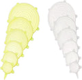 12 pcs Silicone Stretch lids set, 6 Sizes, Reusable Food Storage Covers ，Silicone Bowl Covers，Flexible to Fit All Shape of Containers， Food Cover to Keep Food Fresh (white,yellow)
