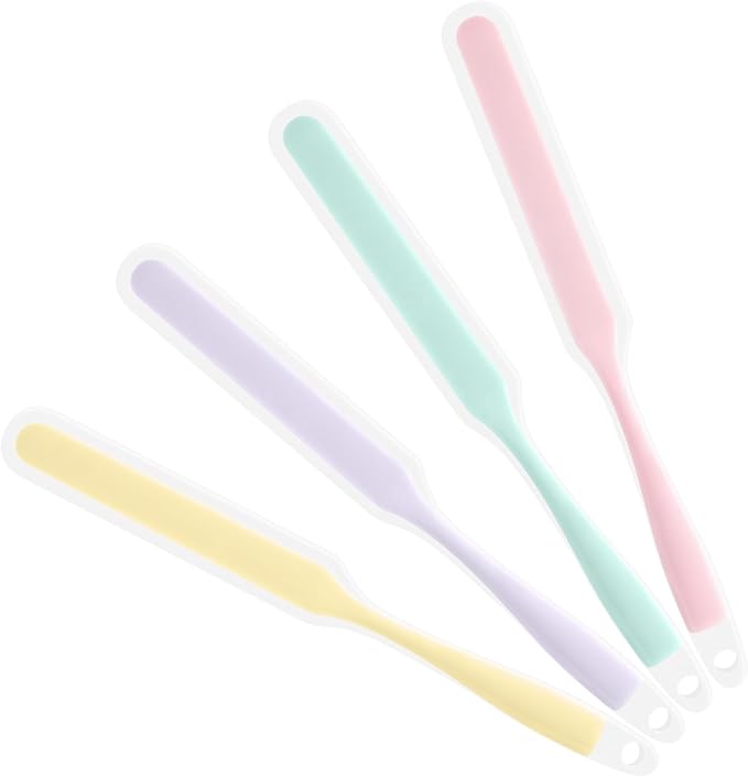 4 Pcs Silicone Jar Spatula, Non-Stick Heat Resistant Cake Cream Spatulas Set, 9.8 inch Cake Cream Butter Spatulas(4 colors）