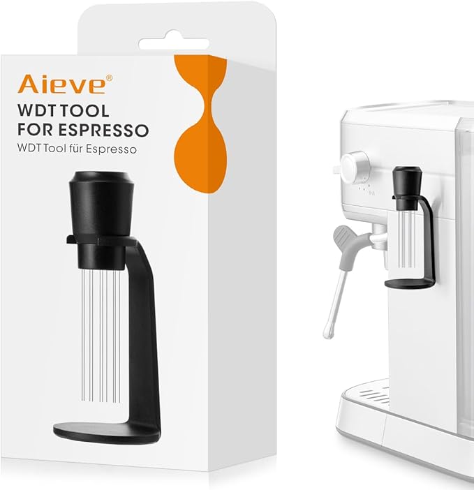 Aieve WDT Tool Espresso, Magnetic Coffee Distribution Tool Compatible with Ninja Luxe Cafe, 10 Needle Coffee Stirrer for Breville Barista Espresso Accessories (Magnetic & Adhesive Mount)