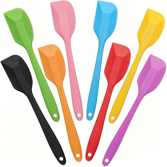 4 PCS,7.8Inch Silicone Spatulas Rubber Spatula Small Spatula Baking Mini Spatula Mixing Tool for Nonstick Cookware (8 colors)