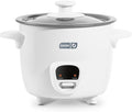 Dash Mini Rice Cooker, 2-Cup Removable Ceramic Nonstick Pot, White | Small Rice Cooker, Rice Maker for One, Keep Warm Function, Cooks Oatmeal, Quinoa & Grains
