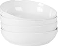Gibson Home Zen Buffet 4-Piece 41oz Salad Bowls Porcelain Ceramic Chip and Scratch Resistant Pasta Bowl, Serving Bowls, Soup Bowls Set, Large Capacity, Dishwasher & Microwave Safe White