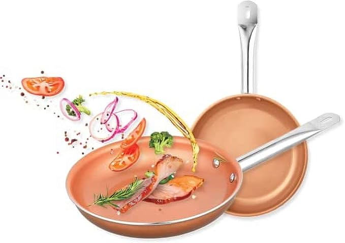EUROSTAR EC2322 2 Piece Non-Stick Ceramic-Infused Copper Cookware Set