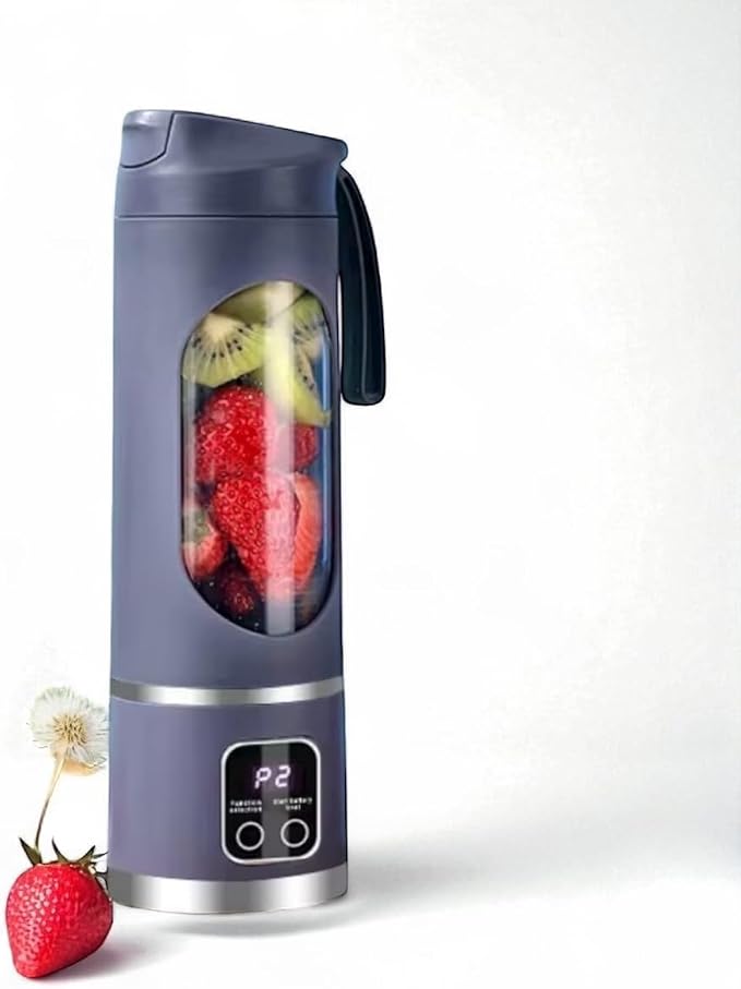 Portable Blender for shakes and Smoothies, 15.2 oz personal blender with USB Rechargeable battery 12 stainless steel blades. (Purple)