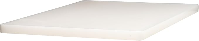 Winco 12" x 18" White Heavy-Duty Plastic Cutting Board | Dishwasher safe, Stain resistant, Minimizes dulling, Great for Charcuterie, Cheese, Appetizers and Buffet Displays