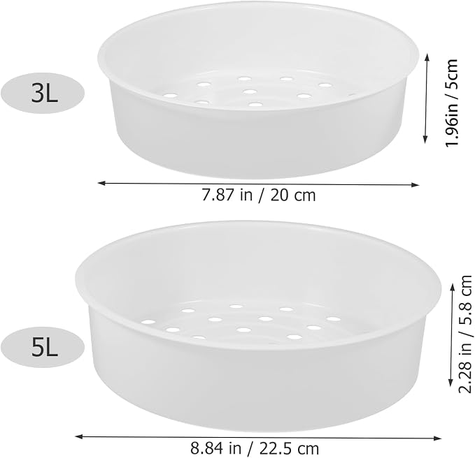 Angoily 2Pcs Plastic Rice Cooker Steamer Basket for 8.85" Rice Cooker 3L 5L | Steam Rack Insert Round Food Tray, Round Steaming Accessories, Veggie Rack Cooking Utensils, Buns Dumplings Kitchen Gadgets