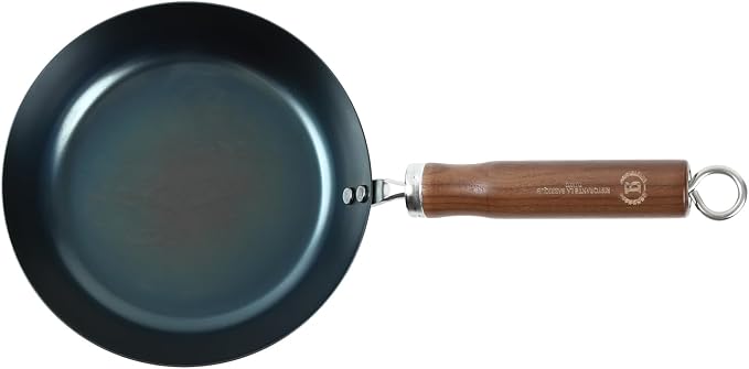 Crafted in Japan. Trusted by Chefs. Japanese Carbon Steel Frying Pan – Precision-Formed, Pre-Seasoned & Lightweight, Chef-Designed for High-Heat Control (7.9 inches)