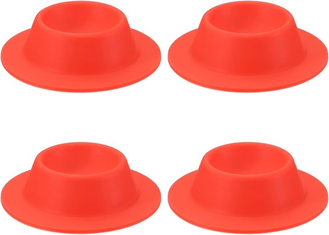 uxcell 4 Pack Soft Boiled Egg Holder, Nonstick Silicone Egg Poacher Cups Poached Cups Kitchen Breakfast Gadget for Microwave Air Fryer Stove Top Cooking Boiled Poached, Red
