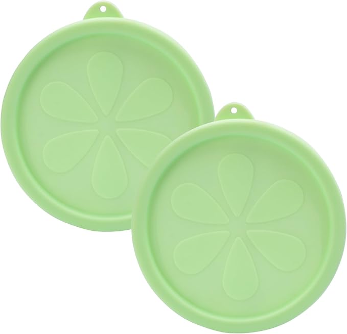 4 Cup Silicone Replacement Lids for Pyrex 7201-PC, 2 Pcs Round Seal Storage Cover Safe for Glass Bowls, for Microwave, Dishwasher and Freezer, Leak-proof Green
