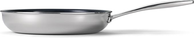 Tramontina Signature 10-Inch Tri-Ply Clad Stainless Steel Frying Pan with | Ceramic Non Stick Interior, Induction-Ready Skillet, Oven-Safe