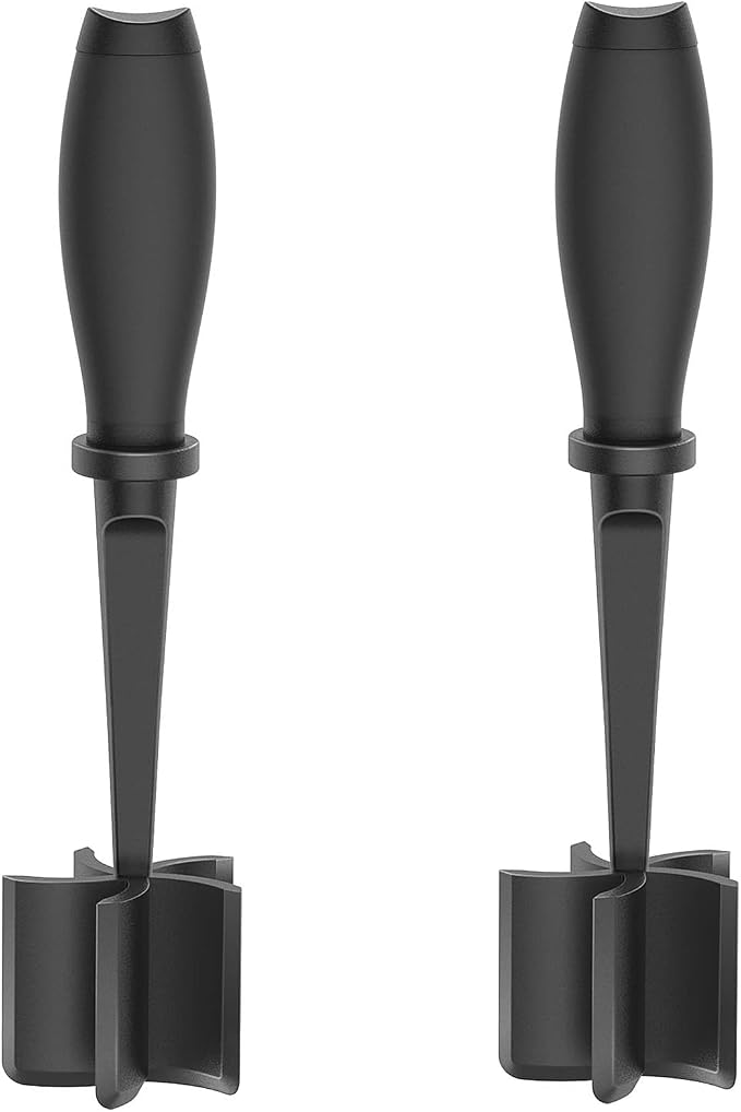 2 Pack Meat Chopper Ground Beef Masher Tool for Hamburger | 5 Curve Blades Heat Resistant Meat Masher Tool, Turkey and More, Nylon Hamburger Chopper Utensil Non-scratch Utensils-Black