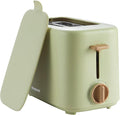 2 Slice Retro Toaster with Anti-dust Cover, 6 Browning Settings, Extra Wide Slots for Bagel & English Muffin, Removable Crumb Tray, Mini Household Bread Toaster