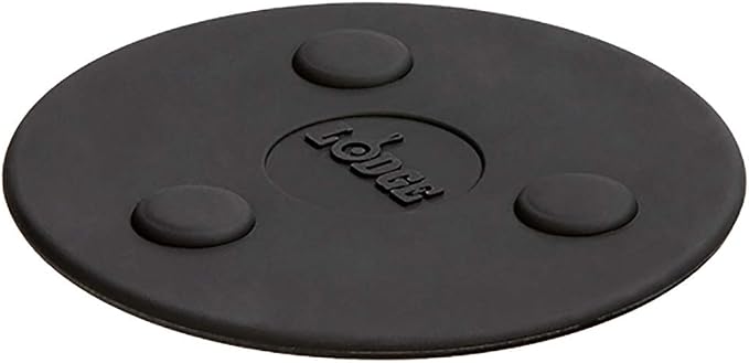 Lodge Dishwasher Safe Silicone Magnetic Trivet, 5 Inches, Black | Magnetic Silicone Trivet for Universal Use, Reusable Heat Protection Up to 450°, Black, Reusable Heat Protection