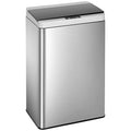 BestOffice 13 Gallon(50L) Trash Can Stainless Steel Kitchen Garbage Can with Automatic Sensing Cover Anti-Fingerprint for Home Office Bathroom Bedroom Kitchen Trash Can with Lid Waste Bin