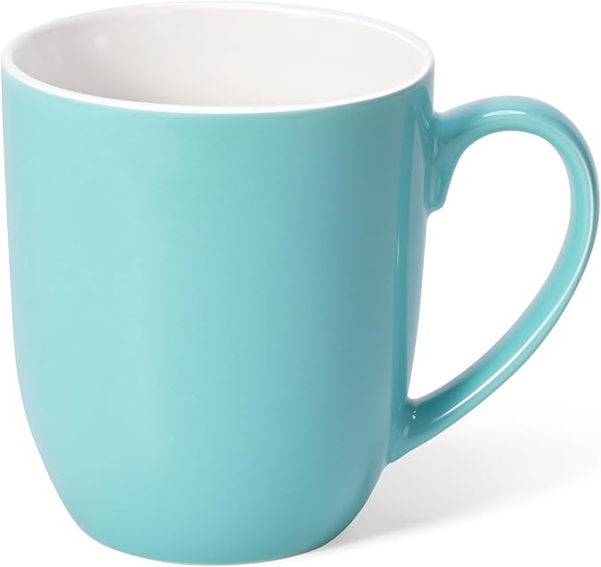 Urbanstrive 16 oz Large Coffee Mugs Set of 4 Ceramic Coffee Mug White Coffee Cups Tea Cups Idea Gift for Women Men House Warming Gifts New Home Office, Blue 4 Pack