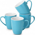 BTaT- Porcelain Coffee Mugs Set, 16 Ounces, 4 Pack, Turquoise Ceramic Coffee Mugs with Handle, Restaurant Cups for Mocha, Tea, Cappuccino, Cocoa, Cereal, Mug Gift Set, Dishwasher and Microwave Safe