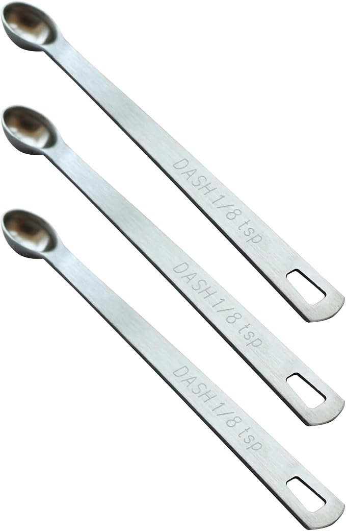 3PCS 1/8tsp(0.625ml) Mini Measuring Spoon, Small Teaspoon for Tiny Amounts | High Precision, Food-Grade, ‌Rust-Free, Dishwasher-Safe, Easy-Read Markings, Multi-Purpose, Sturdy & Durable