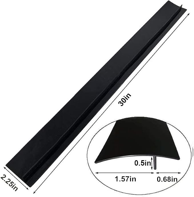 FLSEPAMB Stove Gap Covers Kitchen Counter Gap Covers (30 Inch, 2 PCS) Heat Resistant Oven Gap Filler Seals Gaps Between Stovetop and Counter, Easy to Clean, Black