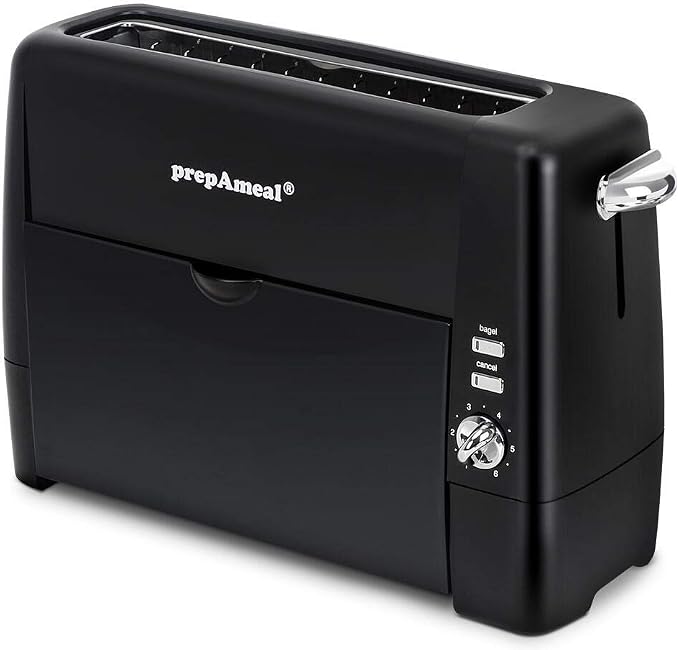 Long Slot Toaster 2 Slice Wide Slot Bread & Bagel Toaster (Black) | 1400W Slim Toaster, Thin & Compact Toaster, Removable Crumb Tray, 6 Shade Settings