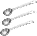 3 Pcs 7.5ml/ 1/2 Tbsp Short Handle Scoops – Stainless Steel Measuring Spoons for Baking, Liquid Ingredients & Tea, Soup & Kitchen Cooking