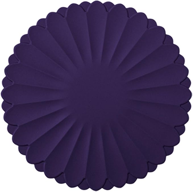 Heat-Resistant Silicone Trivet Mats, Non-Slip Hot Plate Holder for Kitchen Countertops & Dining Table, Reusable Pot Holder Pad with Secure Grip, Dishwasher Safe (Purple, Diameter: 30cm/11.81")