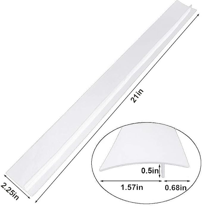 Kitchen Silicone Stove Counter Gap Cover with Heat Resistant Wide & Long Gap Filler Used for Protect Gap Filler Sealing Spills in Kitchen Counter, Stovetops2 Pack, White, 21 Inch）