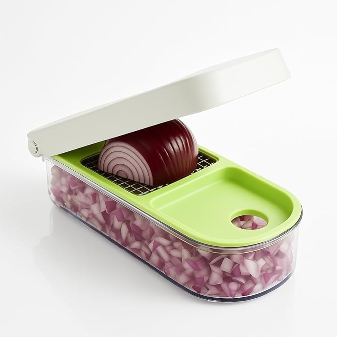 Vidalia Chop Wizard Vegetable Chopper – Original As Seen On TV Food Dicer with 2 Stainless Steel Blades, Large 2-Cup Container, Cleaning Tool, Dishwasher Safe Onion & Vegetable and Fruit Cutter | Original As Seen On TV, 2 Stainless Steel Blades, Large ...