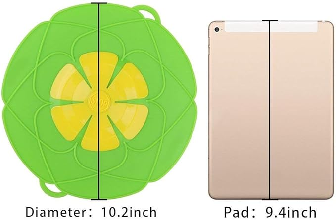 2 Pack Silicone Spill Stopper Lid, 10.2" Boil Over Safeguard, Splatter Guard Cover for Pots Pans, Food Grade Silicone Multi-Function Kitchen Tool, BPA Free Microwave Dishwasher Safe