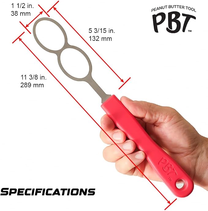 PBT - Peanut Butter Mixer, Stainless Steel Stirring Tool for Natural Peanut Butter, Dough, Yogurt, Sauces, and More - Fits Any Container Size, Less Mess, Dishwasher Safe (BLACK)