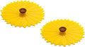 Charles Viancin - Set of 2 Sunflower 4” Silicone Drink Covers - Airtight Seal on Any Smooth-Rimmed Glass, Keep Drinks Cool or Hot, Protect from Winged Pests - BPA-Free - Oven, Freezer, Dishwasher Safe