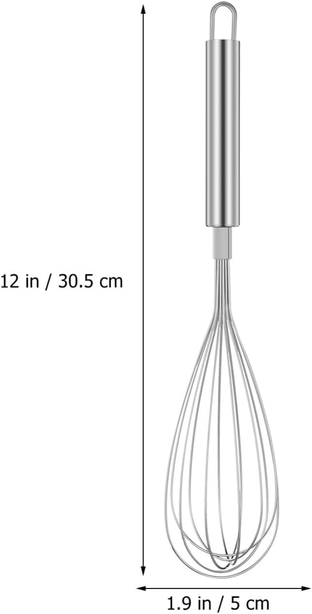 Multifunction cake salad hand tools thicken metal Whisk brass egg gold whisks for cooking steel wire gilded Whisk Kitchenware multipurpose cooking supplies (Silver)