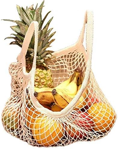 3 pack Reusable Grocery Bags Cotton Net Shopping Tote Ecology Market String Bag Mesh Beach Bags Produce Vegetable Bags