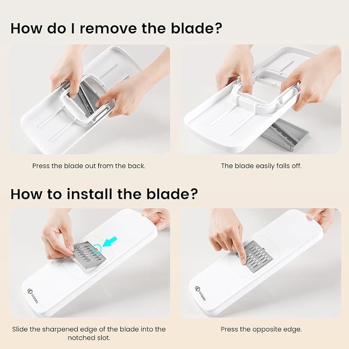 KEOUKE 8-in-1 Vertical Vegetable Chopper Mandoline Slicer with Container White - Safe Tap Out Dicer with Hand Guard for Kitchen Easy Food Prep, Onion Potato Veggie Fruit