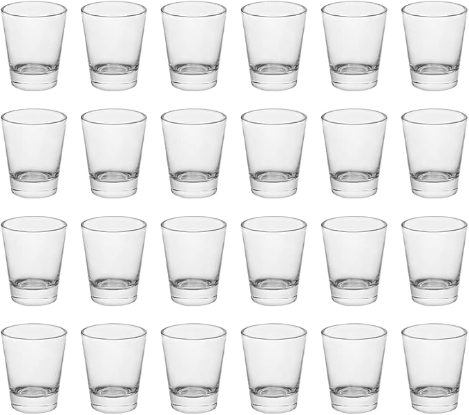 Heavy Base Shot Glasses, 1.5 oz Sets of Clear Shot Glass (24 Pack), Measuring Cup for Espresso, Liquid, and Wine - Heavy Glass (Glass, 24Pack)