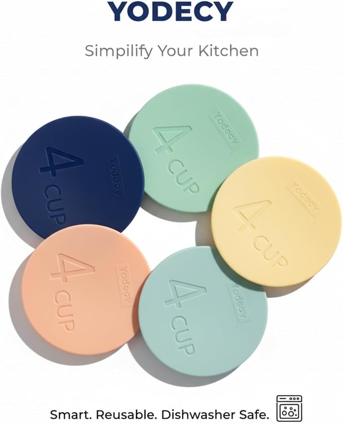 Yodecy Silicone Bowl Lids fit Pyrex Glass Bowls 7201-PC 4 Cup, Yodecy Silicone Bowl Lids fit Anchor Hocking Glass Bowls 7201-PC 4 Cup,Replacement Lids(2 Pack Dark Blue)