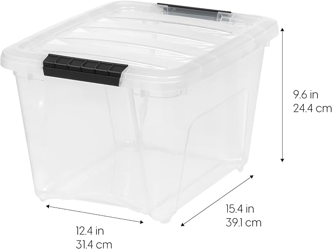 IRIS USA 6-Pack 19 Quart Storage Bins with Lids, Clear | Transparent design makes contents easy to find. Great for linens, décor, closet storage, and supplies. Nestable design saves