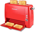 Long Slot Toaster 2 Slice Wide Slot Bread & Bagel Toaster (Red) | 1400W Slim Toaster, Red Toaster for for Waffles, Puff Pastry, Removable Crumb Tray, 6 Shade Settings, Bagel / Cancel