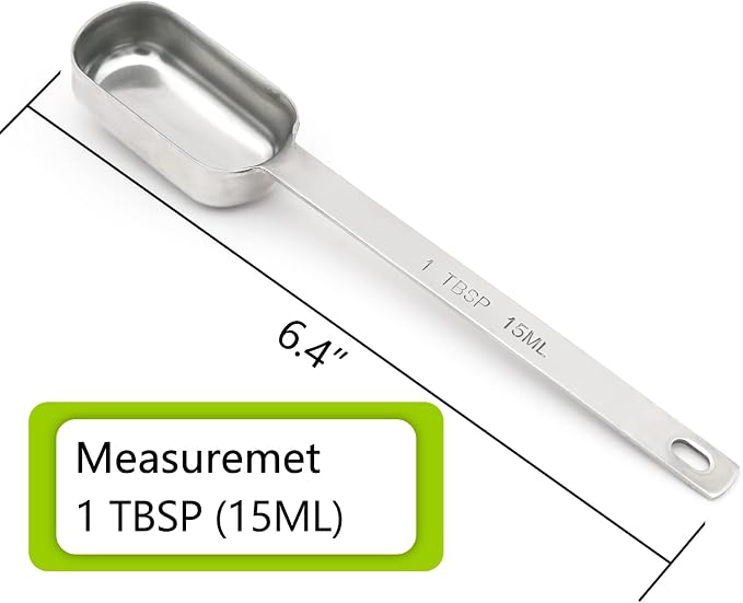 1PCS 1TBSP(15ML) Measuring Spoon, Stainless Steel Long Handle Teaspoons | High Precision, Food-Grade Stainless Steel, ‌Rust-Free, Dishwasher-Safe, Easy-Read Markings, Multi-Purpose, Sturdy & Durable
