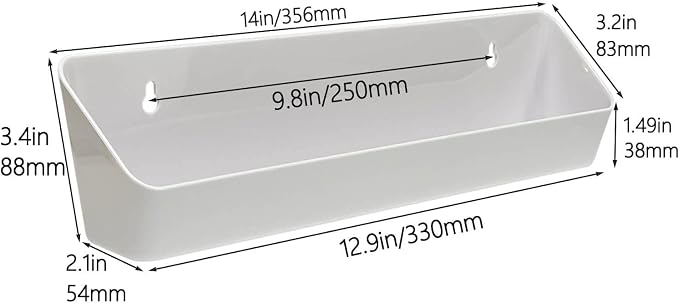 14" Kitchen Sink Front Tip-Out Accessory Trays with Mounting Screws, White, 2 Pack (Conventional Open Tray and Accessory Tray with Ring Holder and Soap Dish) Hinges are Not Included