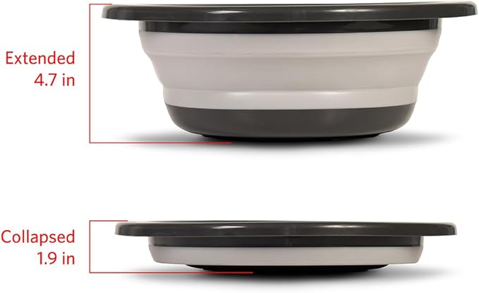 Glad Large Mixing Bowl Collapsible - 5.5L | Foldable Plastic & Rubber Container with Handles for Baking | Dishwasher Safe Kitchen Supplies and RV Essentials