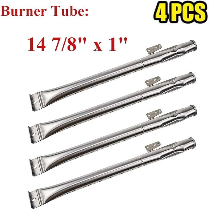 BBQ-Element Stainless Steel Grill Burner Tubes Replacement for Nexgrill 720-0830H, 720-0783E, 720-0864, Gas Grill Pipe Burners for Kenmore, Kitchen Aid, Nexgrill 720-0830A Gas Grill.(4 Pack)