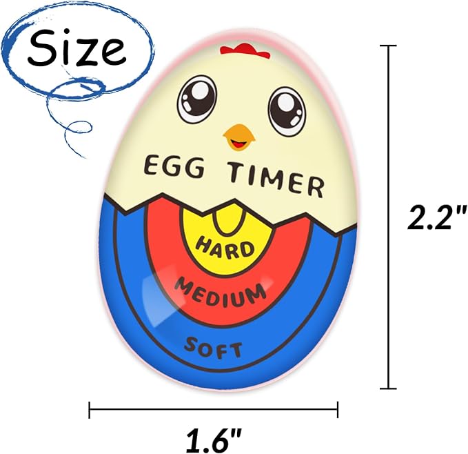 Lasubst Egg Timer for Boiling Eggs that Changes Color When Done, 4 Tricolor
