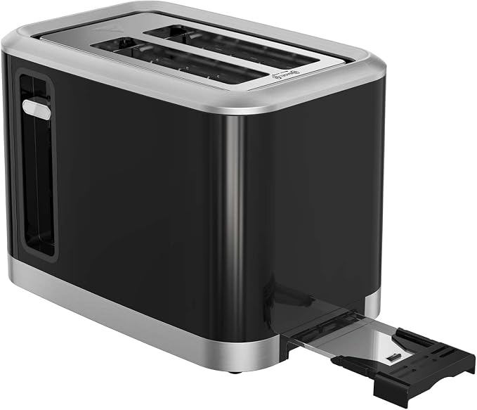 MAGNAVOX HOME, 2 Slice Smart Toaster, Touchscreen, Wide Slot for Bread, English Muffins, Croissants, and Bagels, 5 Adjustable Toast Settings, Cancel and Defrost, 6 Bread Types & Shade Settings