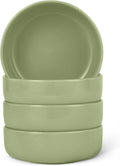 Amazon Basics Glazed Stoneware Bowls, 4-Piece Set, Microwave and Dishwasher-Safe, 20 oz. Capacity, 5.5 in., Olive