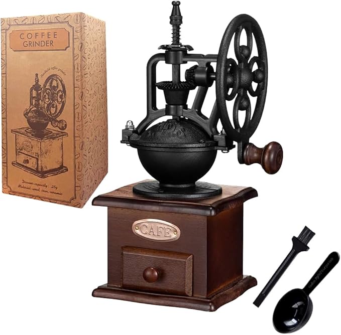 Manual Coffee Grinder,Hand Coffee Grinder,Coffee Bean Grinder Coffee Grinders For Home Use Vintage Wooden Coffee Decor Retro Coffee Maker