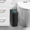 Cesun Automatic Small Bathroom Trash Can with Lid, 2.6 Gallon, Black | Motion Sensor, Plastic, Touchless, Odor Control, Smart Garbage Can, Battery Operated, Manual Button, for Office/RV/Bedroom